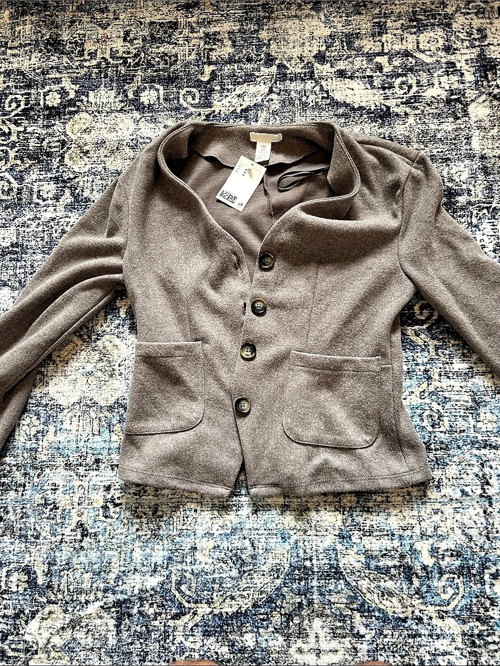 H&M Rib-Knit Cardigan Brown Medium NWT